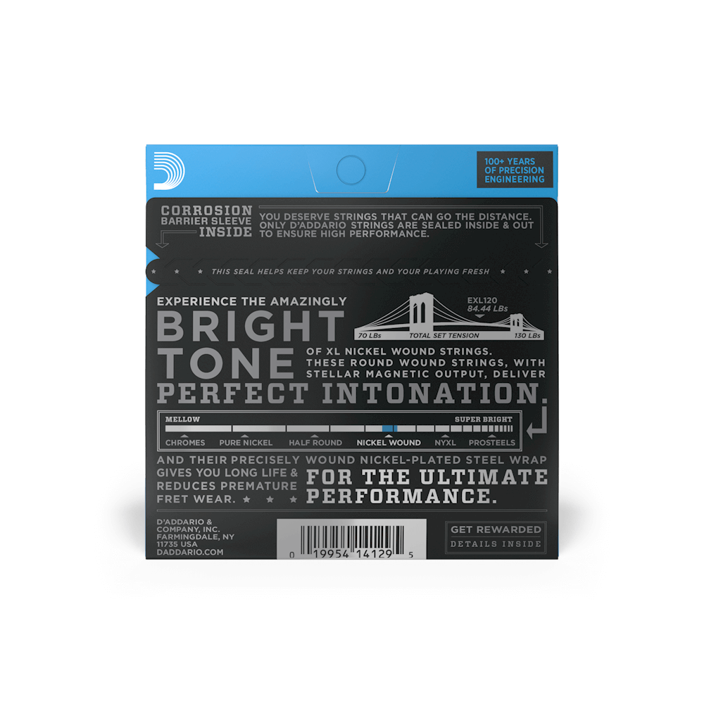 D'Addario EXL120 Nickel Wound Electric Guitar Strings - Super Light 9-42