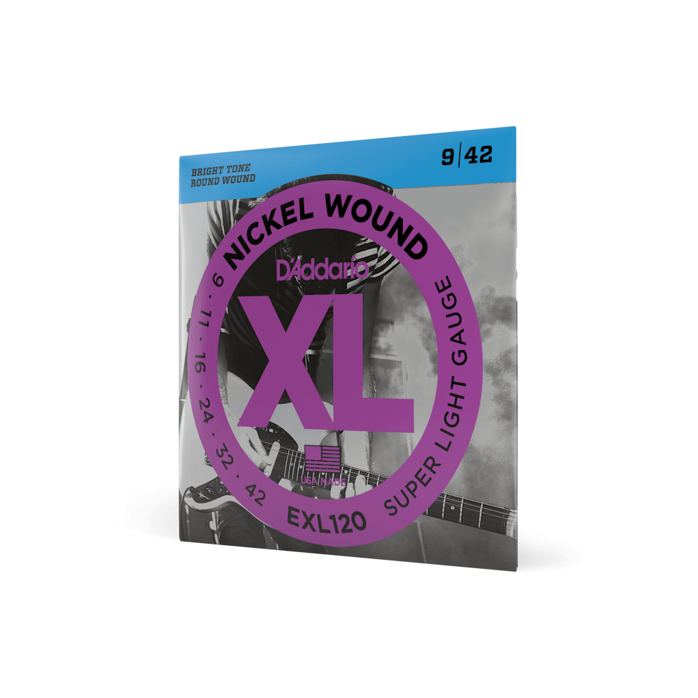 D'Addario EXL120 Nickel Wound Electric Guitar Strings - Super Light 9-42