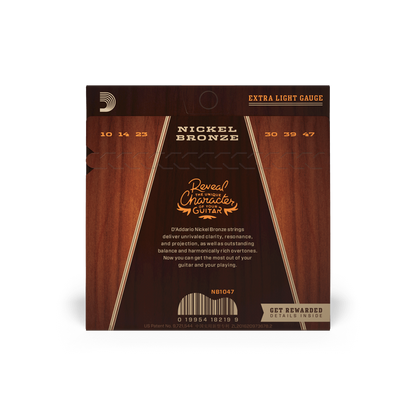 D'Addario NB1047 | 10-47 Extra Light Acoustic Guitar Strings