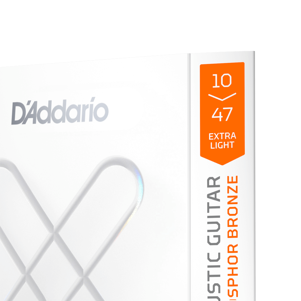 D'Addario XSAPB1047 XS Phosphor Bronze Acoustic Strings - Extra Light 10-47 Coated