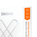 D'Addario XSAPB1047 XS Phosphor Bronze Acoustic Strings - Extra Light 10-47 Coated