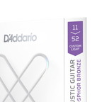 D'Addario XSAPB1152 XS Phosphor Bronze Acoustic Strings - Custom Light 11-52 Coated