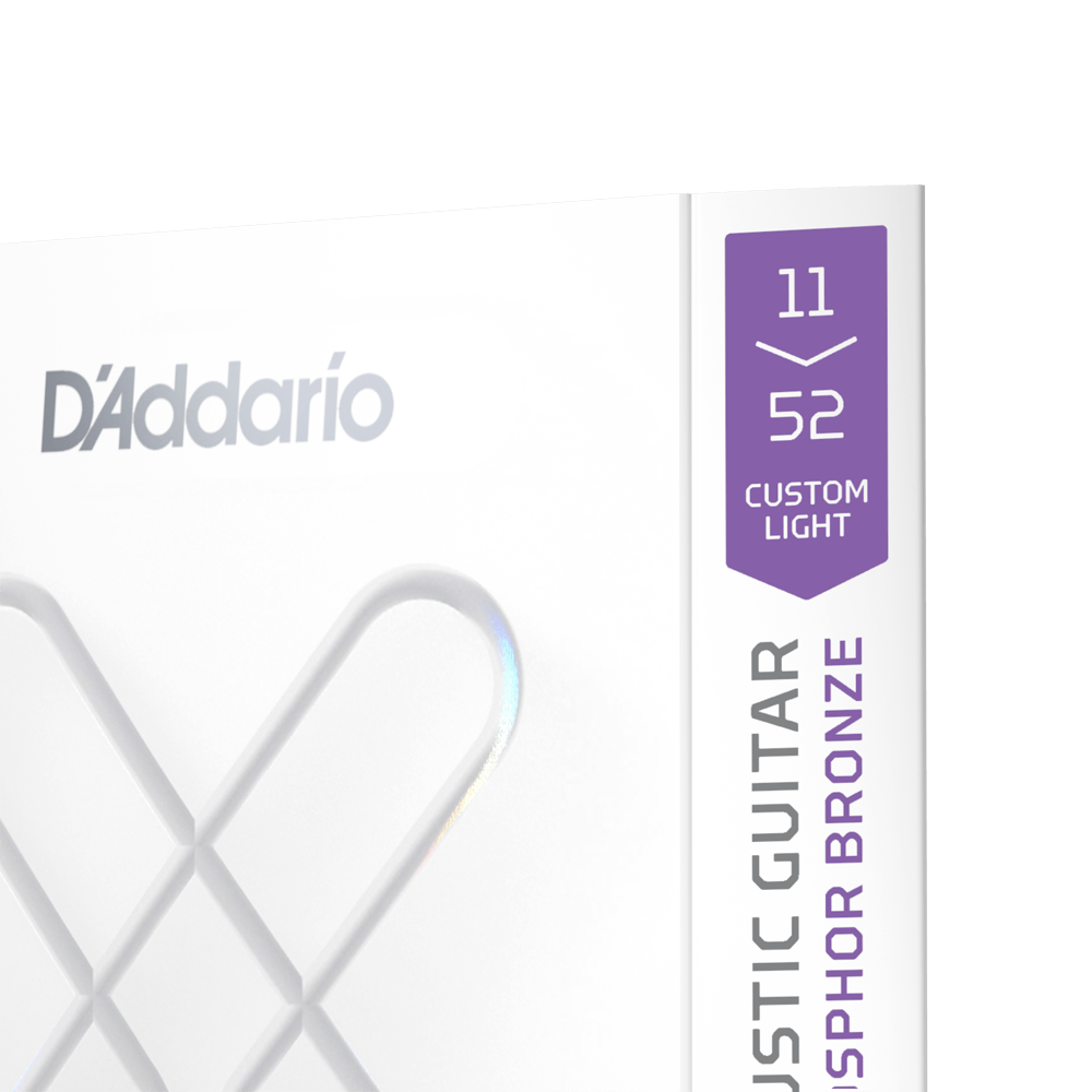 D'Addario XSAPB1152 XS Phosphor Bronze Acoustic Strings - Custom Light 11-52 Coated