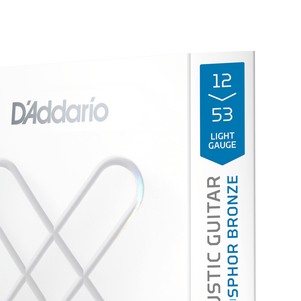 D'Addario XSAPB1253 XS Phosphor Bronze Acoustic Guitar Strings - Light 12-53 Coated