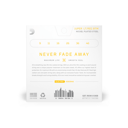 D'Addario XSE0946 | 09-46 Super Light Top/Regular Bottom Coated Electric Guitar Strings