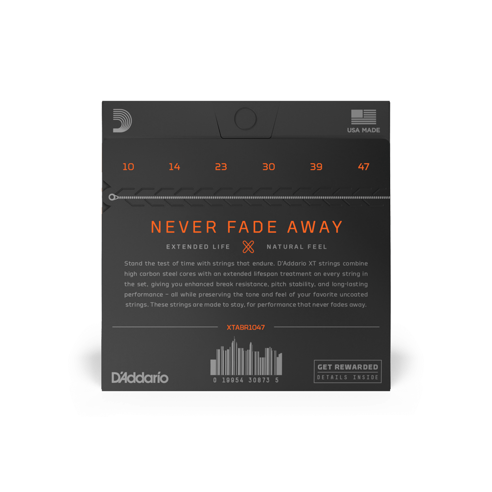 D'Addario XTABR1047 | 10-47 Extra Light Coated Acoustic Guitar Strings