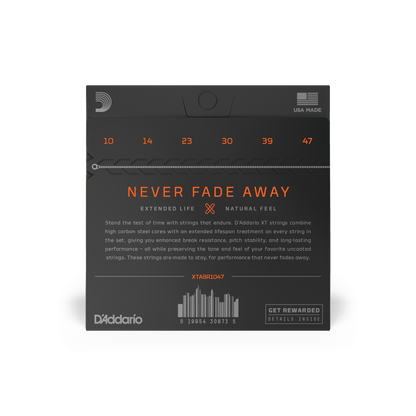 D'Addario XTABR1047 | 10-47 Extra Light Coated Acoustic Guitar Strings