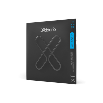D'Addario XTABR1253 | 12-53 Light Coated Acoustic Guitar Strings
