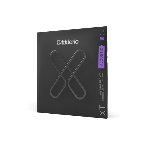 D'Addario XTAPB1152 XT Phosphor Bronze Acoustic Strings - Custom Light 11-52 Coated