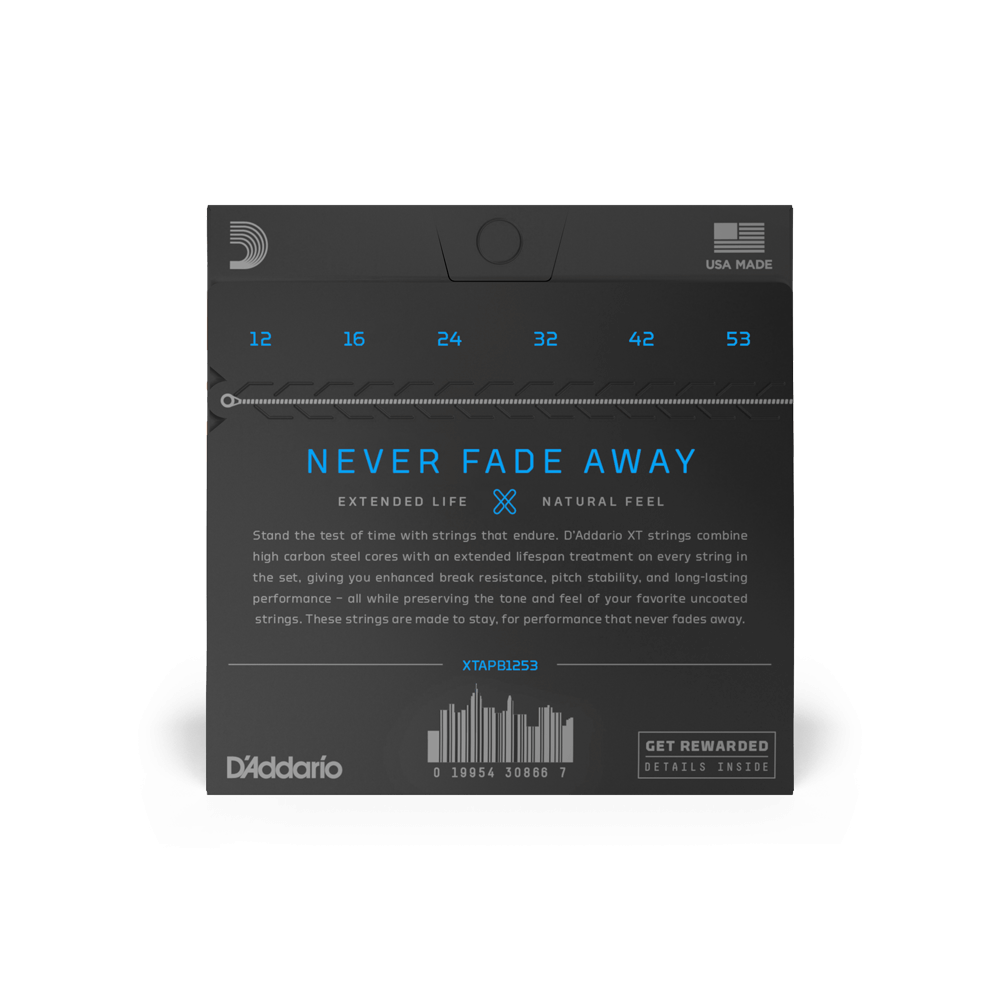 D'Addario XTAPB1253 | 12-53 Light Coated Acoustic Guitar Strings