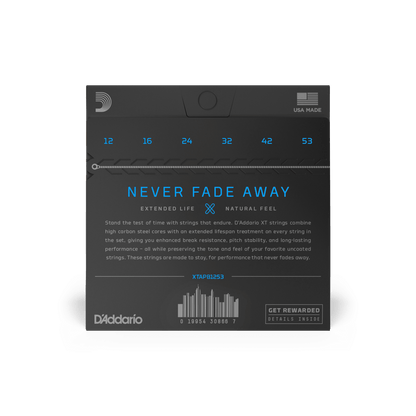 D'Addario XTAPB1253 | 12-53 Light Coated Acoustic Guitar Strings