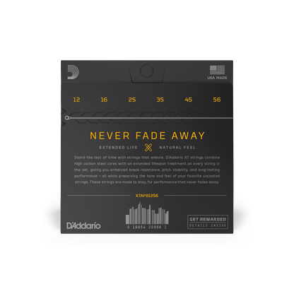 D'Addario XTAPB1256 | 12-56 Light Top/Medium Bottom Coated Acoustic Guitar Strings