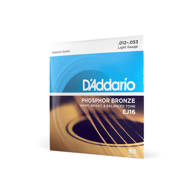 D'Addario EJ16 Phosphor Bronze Acoustic Guitar Strings - Light 12-53 Gauge
