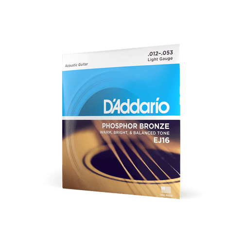 D'Addario EJ16 Phosphor Bronze Acoustic Guitar Strings - Light 12-53 Gauge