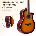 INTERN 40" Cutaway Acoustic Guitar – Equalizer, Pickup & Accessories | Sunbrust