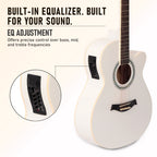 INTERN 40" Cutaway Acoustic Guitar – Equalizer, Pickup & Accessories | White