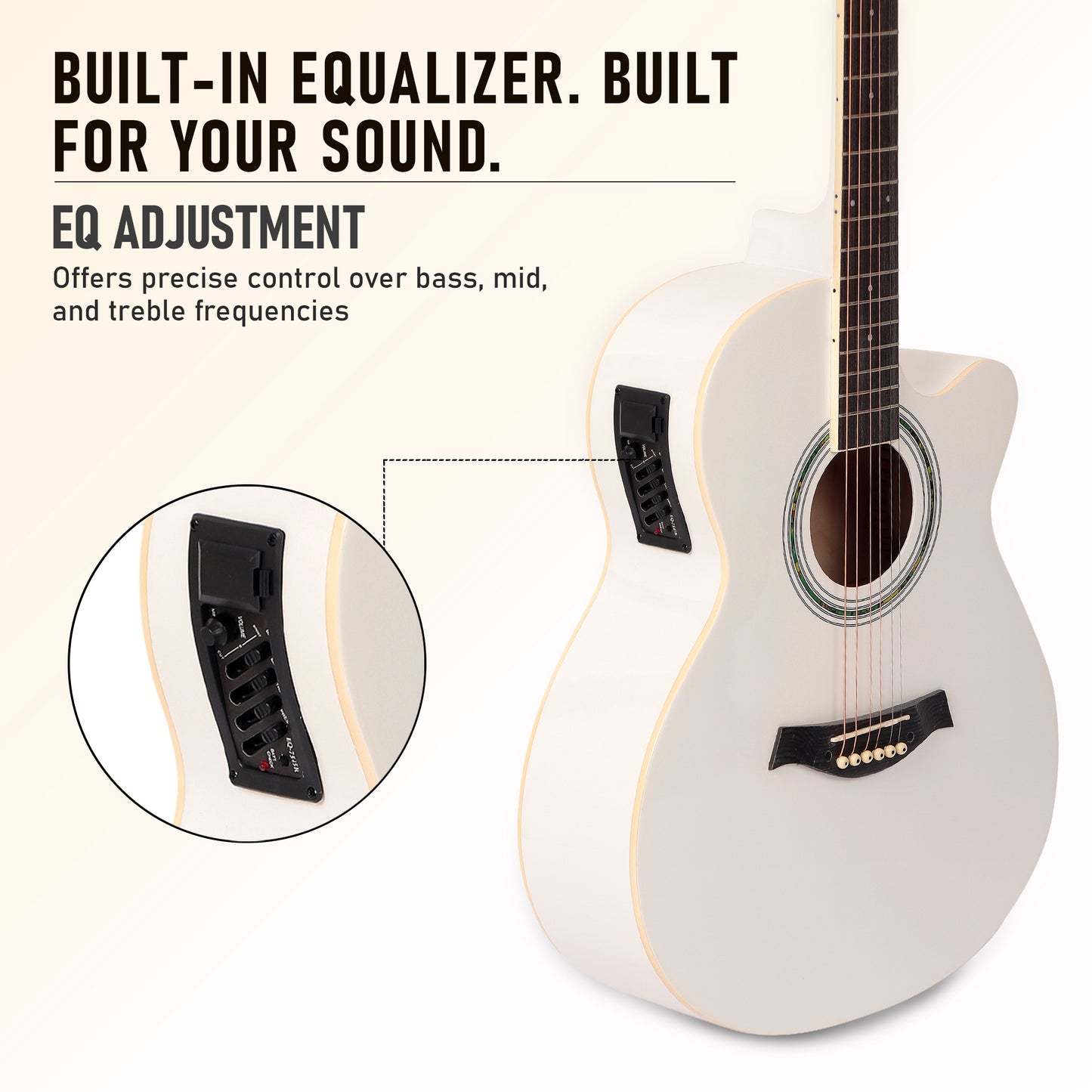 Intern 40 inch Semi-Acoustic Guitar Kit - White