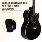 INTERN 40" Cutaway Acoustic Guitar – Equalizer, Pickup & Accessories | Black