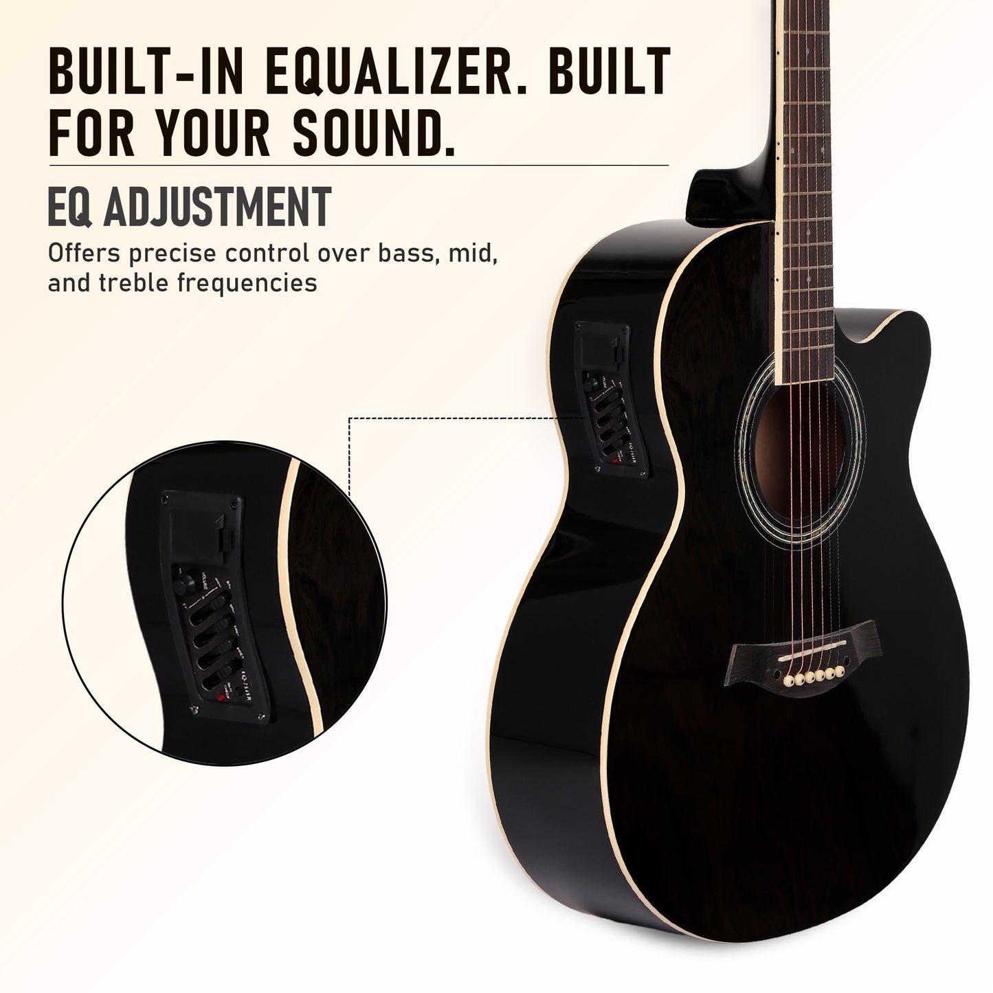 Intern 40 inch Semi-Acoustic Guitar Kit - Black