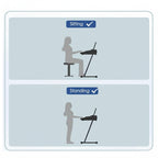Guitar World Store Arctic AR-ZKS-03 Z-style keyboard stand shown in use for sitting and standing positions. Heavy-duty steel.