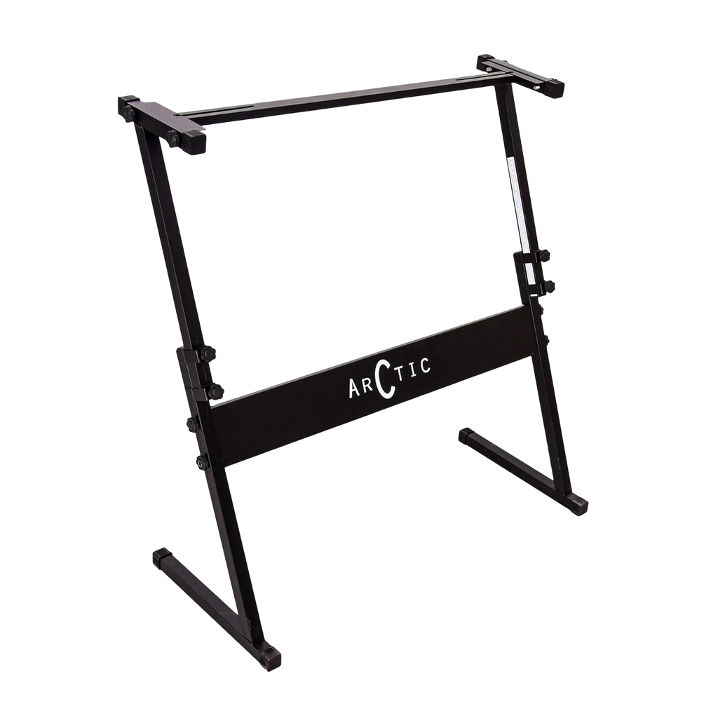 Guitar World Store Arctic AR-ZKS-03 heavy-duty black Z-style adjustable keyboard stand with non-slip feet.