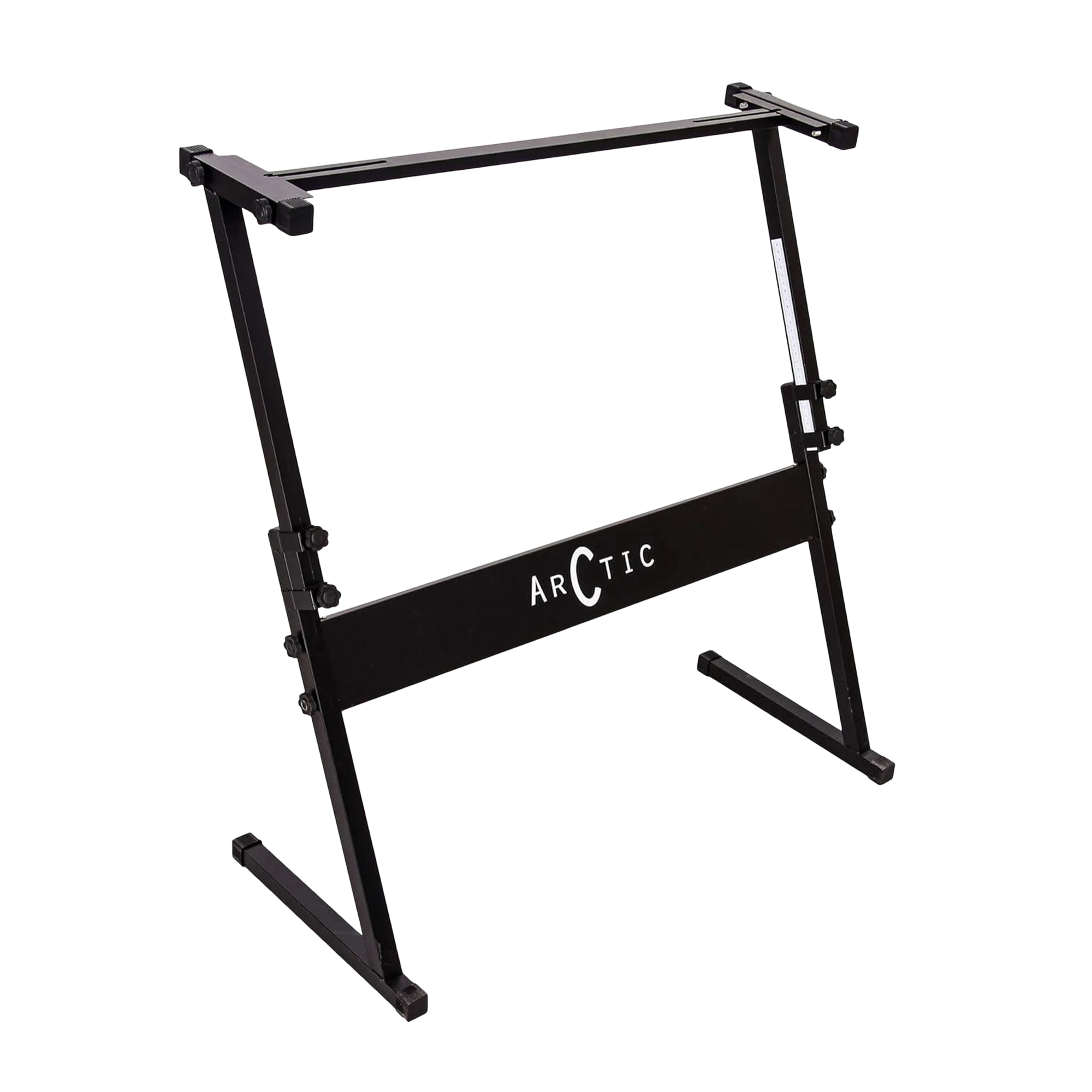 Guitar World Store Arctic AR-ZKS-03 heavy-duty black Z-style adjustable keyboard stand with non-slip feet.