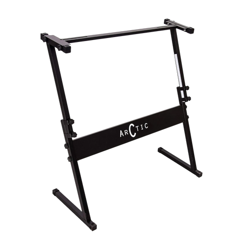 Guitar World Store Arctic AR-ZKS-03 heavy-duty black Z-style adjustable keyboard stand with non-slip feet.