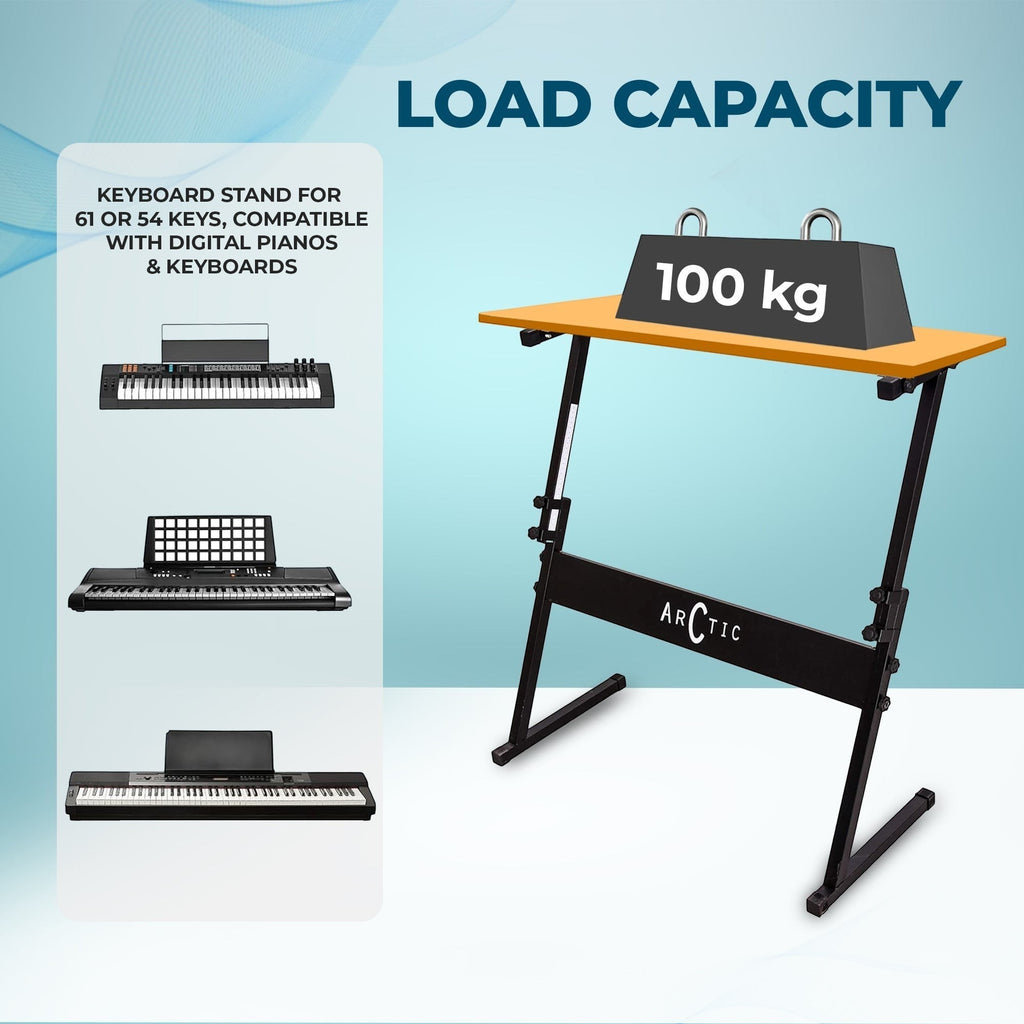 Guitar World Store black heavy-duty Z-style adjustable keyboard stand, AR-ZKS-03 model, with 100kg load capacity.