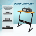 Guitar World Store black heavy-duty Z-style adjustable keyboard stand, AR-ZKS-03 model, with 100kg load capacity.