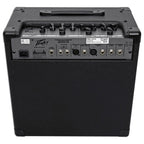 Back view of a Peavey guitar amplifier on a white background