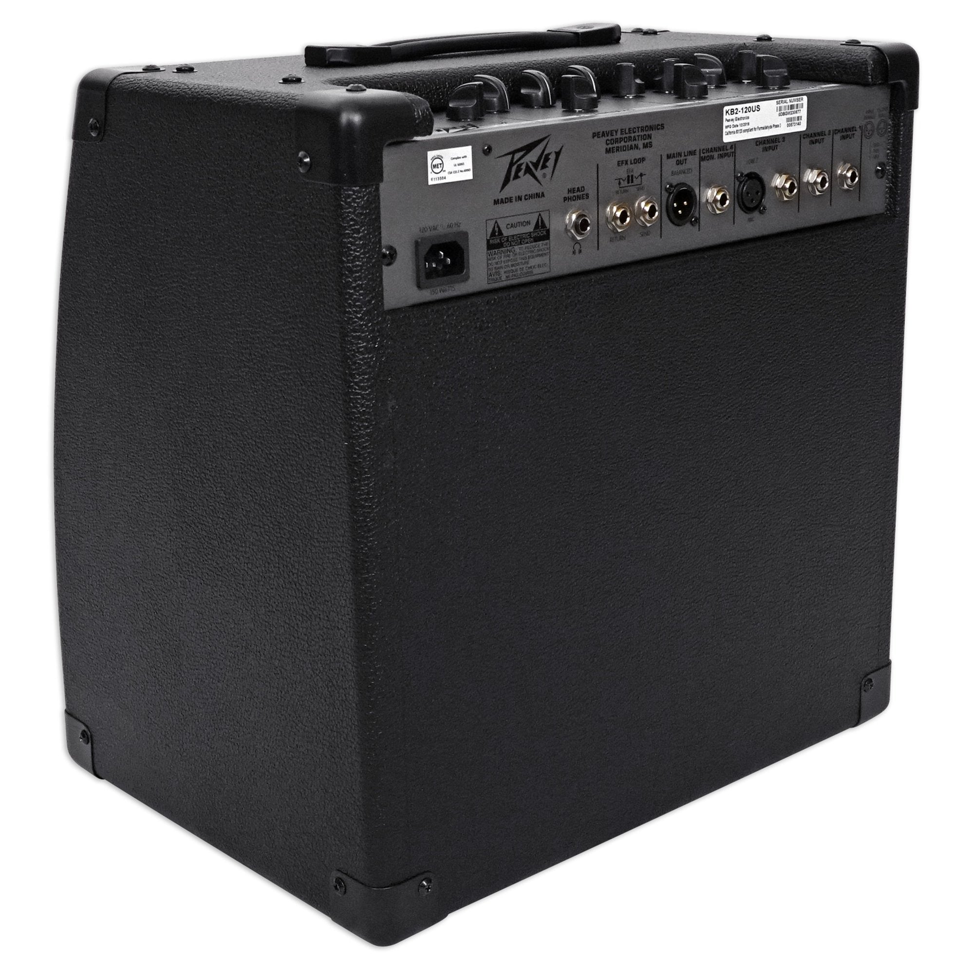 Black guitar amplifier with Peavey logo on a white background
