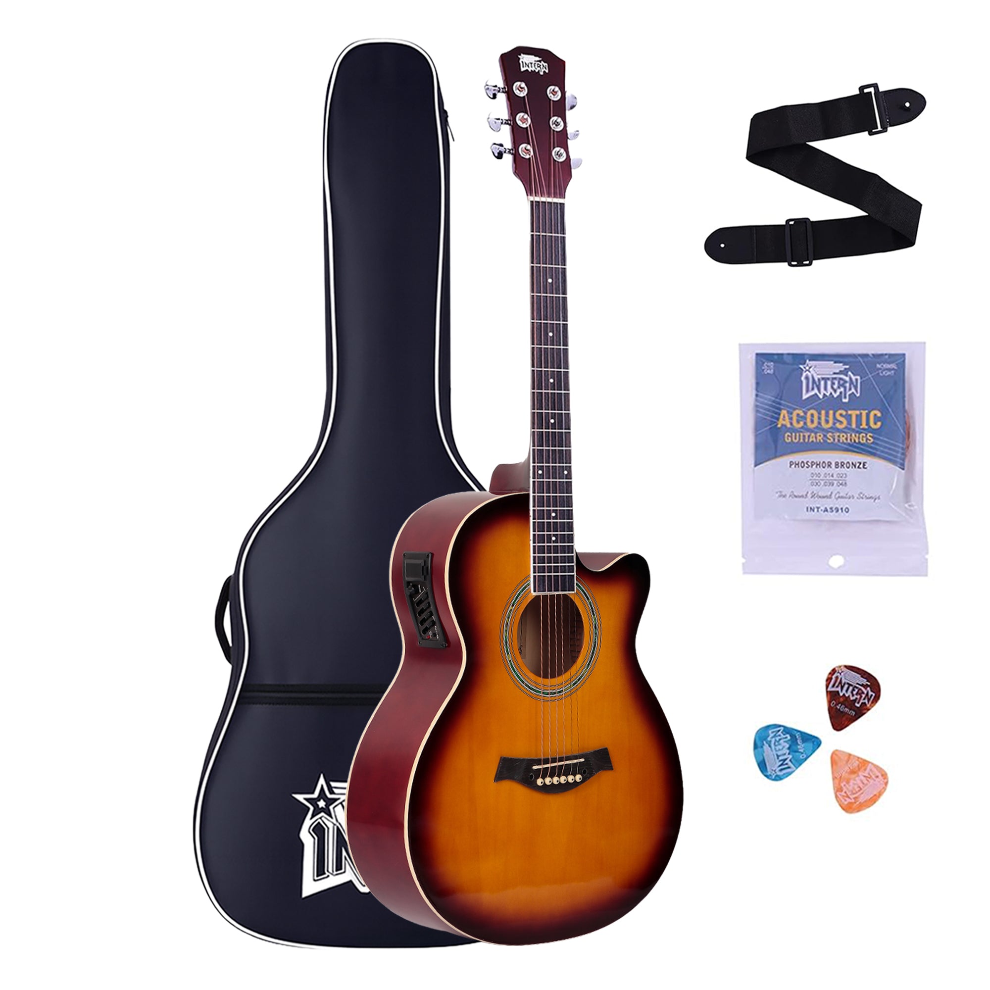 Intern 40 inch Semi-Acoustic Guitar Kit - Sunbrust