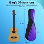 True Cult Padded Acoustic Guitar Bag – Violet | Fits Yamaha, Fender, Ibanez, Cort, ESP, Epiphone, Kadence & More