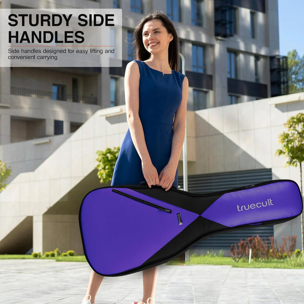 True Cult Padded Acoustic Guitar Bag – Violet | Fits Yamaha, Fender, Ibanez, Cort, ESP, Epiphone, Kadence & More