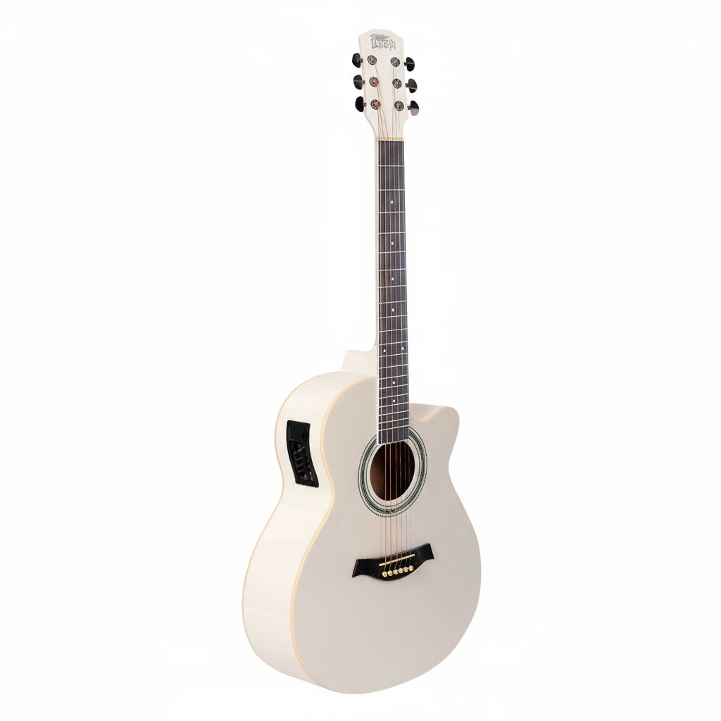Intern 40 inch Semi-Acoustic Guitar Kit - White