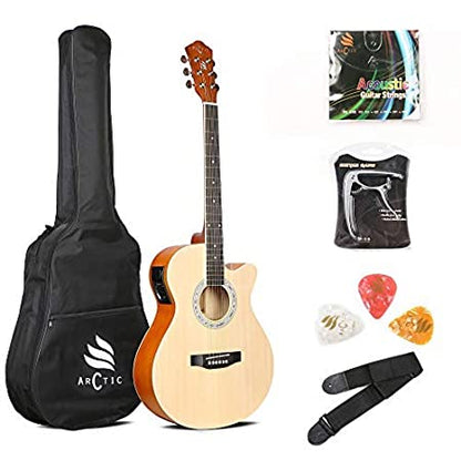 ARCTIC Sky Series 40" Semi-Acoustic Guitar with EQ, Bag, Picks & Capo