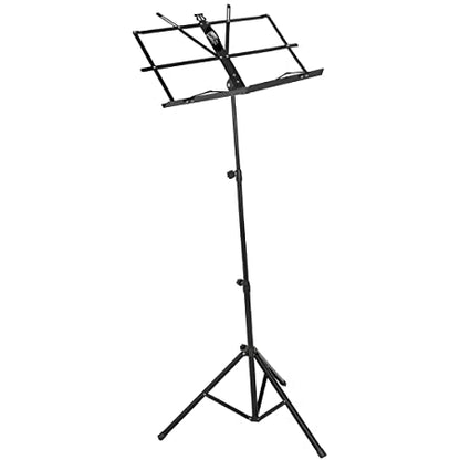 Intern Adjustable Orchestra Music Stand with Carry Bag (Black)