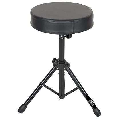 Intern Drum Throne (Black) – Adjustable Seat & Tripod Base (INT-DST-01)