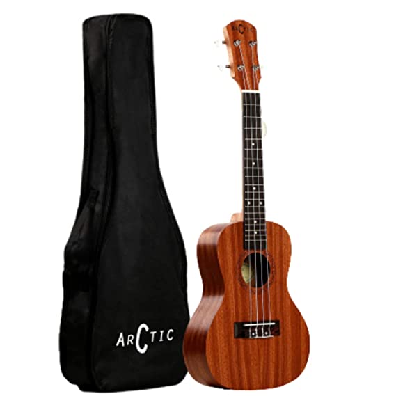 Arctic AC-UK24SPL Concert Ukulele Kit with Bag and String Set (Natural)