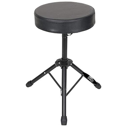Intern Drum Throne (Black) – Adjustable Seat & Tripod Base (INT-DST-01)