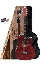 Intern INT-38C-LGP-BRN | Acoustic Guitar – Brown Finish with Bag & Picks