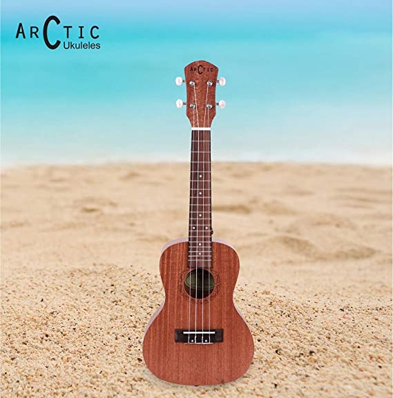 Arctic AC-UK24SPL Concert Ukulele Kit with Bag and String Set (Natural)