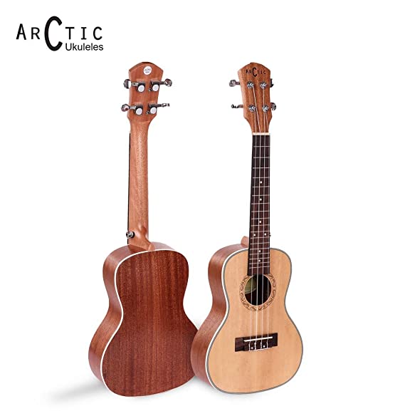 Arctic AC-UK24SPR Concert Ukulele Kit with Bag and String Set (Natural)