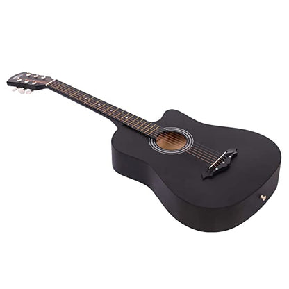 Intern 38C Cutaway Design Black Acoustic Guitar