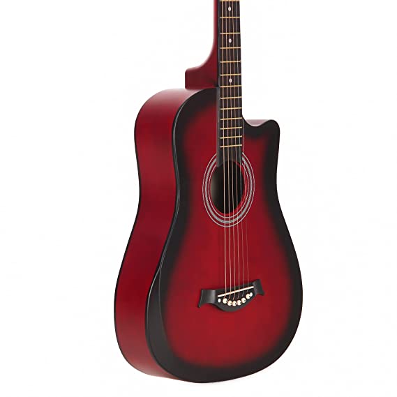 Intern 38 Inch Carbon Fibre Acoustic Guitar - Red