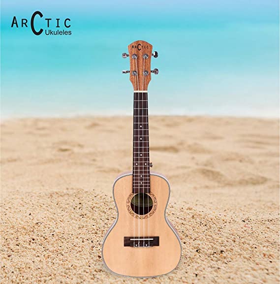 Arctic AC-UK24SPR Concert Ukulele Kit with Bag and String Set (Natural)