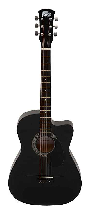 Intern INT-38C-BK-G | Acoustic Guitar Set - Black Glossy Finish
