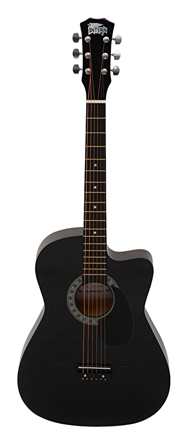 Intern INT-38C Acoustic Guitar Set - Black Glossy Finish