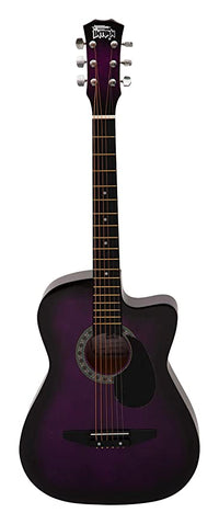 Intern INT-38C-VT-G Acoustic Guitar Set - Violet Glossy Finish