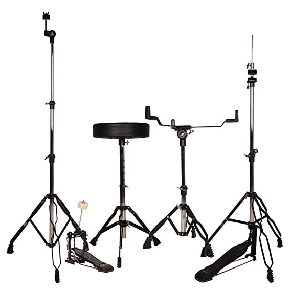 ARCTIC CRONOS 5 Piece Complete Acoustic Drum Kit/Drumset with drumsticks, Cymbals and throne - Nickel Hardware. Best Sounding shells, most durable build, Professional level Configuration. (Blue)